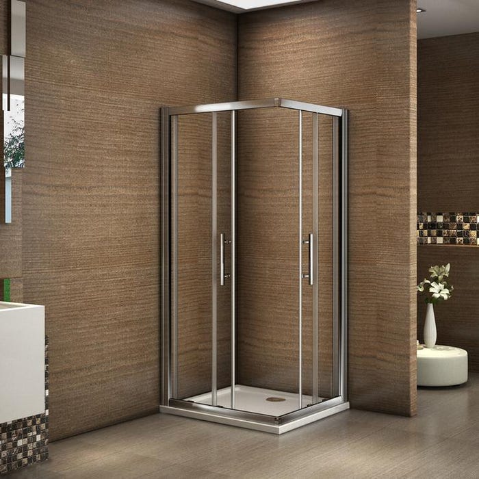 Aica Porte De Douche 90x80x185cm Aica Porte Coulissante Cabine De Douche Accès D'angle Verre Sécurit 1