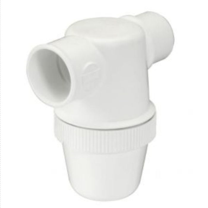 Siphon de lavabo Nicoll - Entrée horizontale - Ø32mm - A coller - PVC - Blanc 0