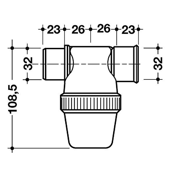 Siphon de lavabo Nicoll - Entrée horizontale - Ø32mm - A coller - PVC - Blanc 1