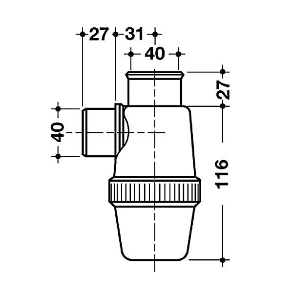 Siphon de lavabo Nicoll - Entrée verticale - Ø40mm - A coller - PVC - Blanc 1