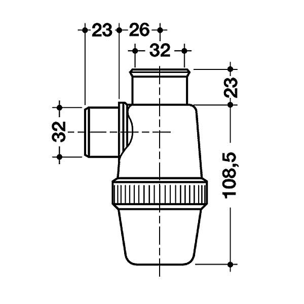 Siphon de lavabo Nicoll - Entrée verticale - Ø32mm - A coller - PVC - Blanc 1
