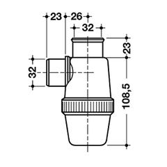 Siphon de lavabo Nicoll - Entrée verticale - Ø32mm - A coller - PVC - Blanc 1