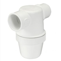 Siphon de lavabo Nicoll - Entrée horizontale - Ø40mm - A coller - PVC - Blanc 0