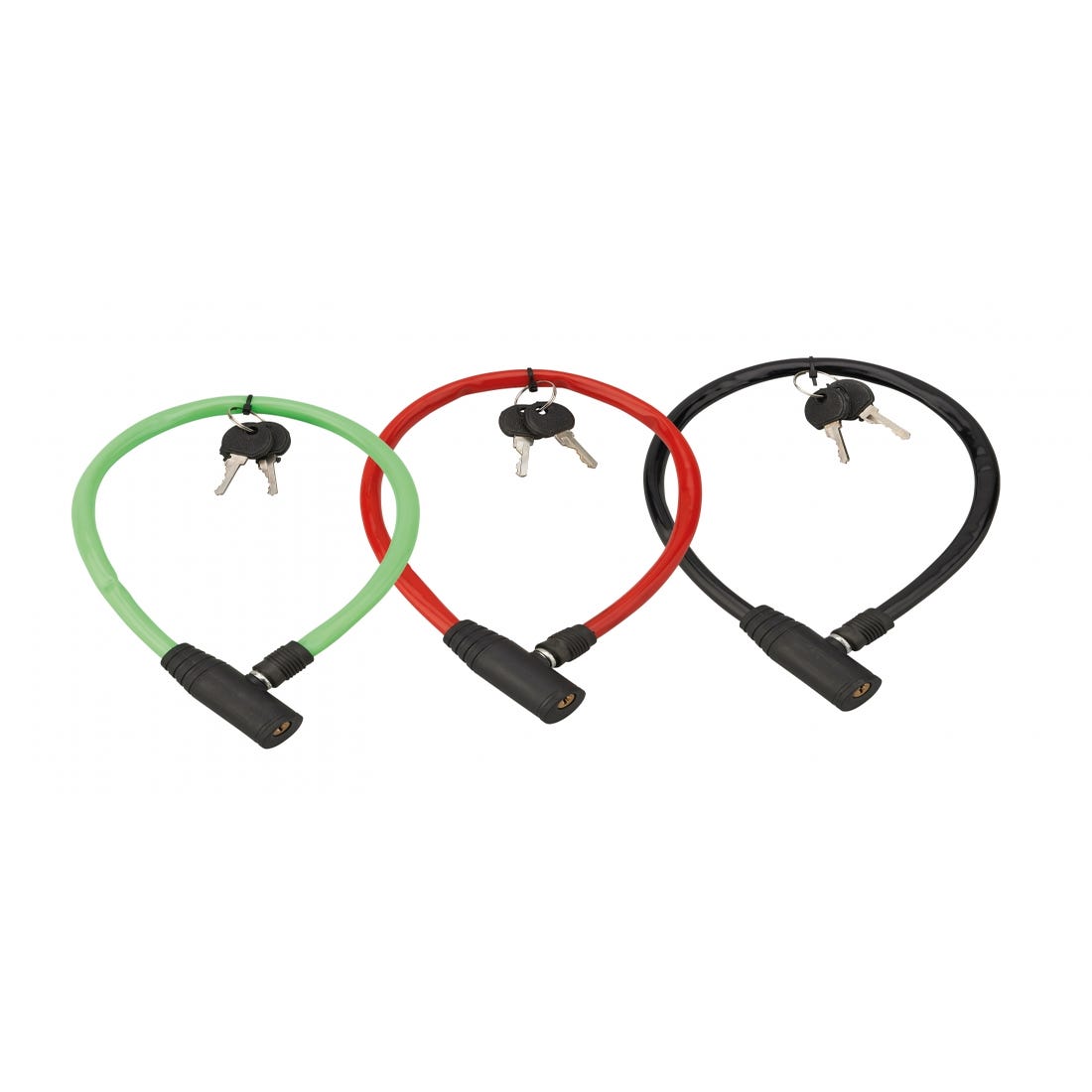 THIRARD - Lot de 3 antivols à clé Twisty, câble acier, vélo, 5mmx0.5m, 2 clés 0