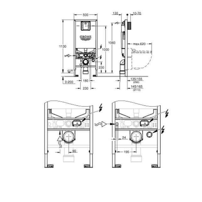 GROHE Rapid SLX Reservoir encastrable 113cm avec frame 5