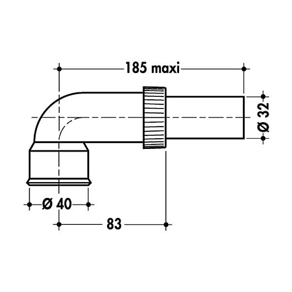 Sortie de siphon coudée Nicoll - Ø40mm - pour lavabo - à coller - Réglable 1
