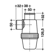 Siphon de lavabo Nicoll - Entrée verticale - Ø50mm - A coller - PVC - Blanc 1