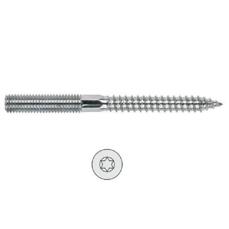 (Boite de 100) Tige double filetage - Empreinte Torx - Zingué M8 x 60 0