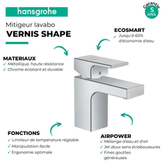 HANSGROHE Mitigeur lavabo Vernis Shape 70 CoolStart chromé 71593000 2