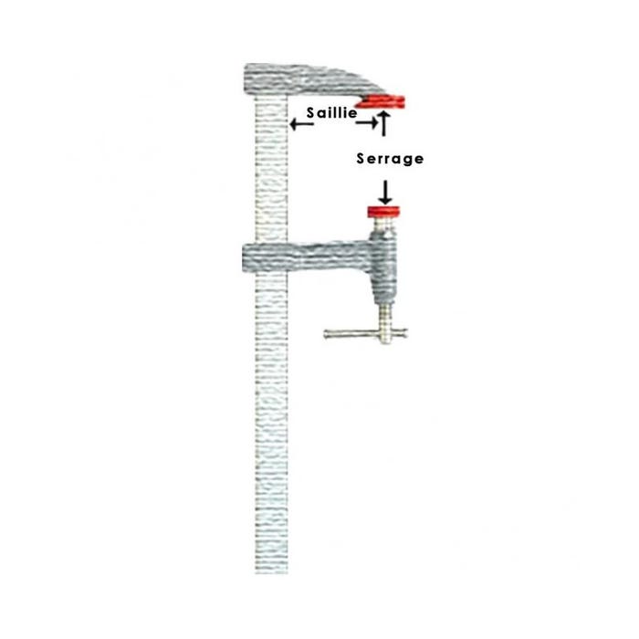 Serre-joint à pompe PIHER modèle F - Tige 35 x 8 mm 1