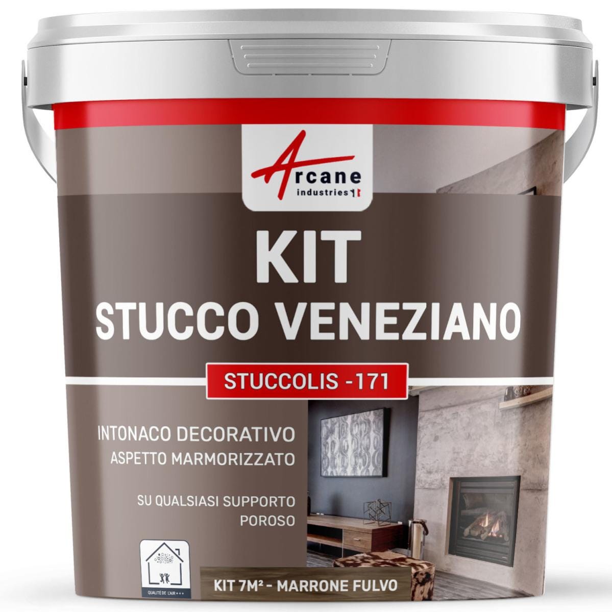 stuc venitien enduit stucco spatulable décoratif - KIT STUCCOLIS Brun Fauve - kit jusqu'à 7 m² - ARCANE INDUSTRIES 1