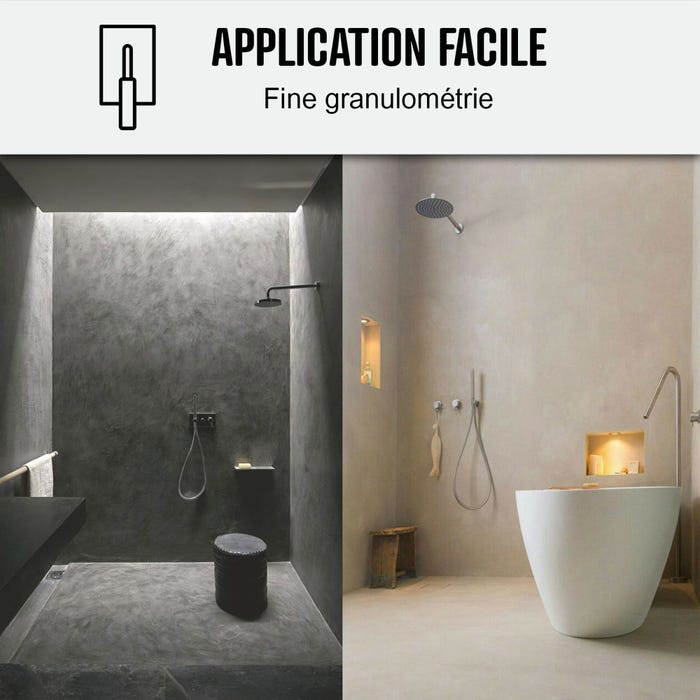 KIT BÉTON CIRÉ - MURS SALLE DE BAINS DOUCHE ITALIENNE Rosetto Marron Rose - 10 m² (en 2 couches) - ARCANE INDUSTRIES 2