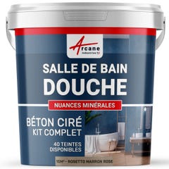 KIT BÉTON CIRÉ - MURS SALLE DE BAINS DOUCHE ITALIENNE Rosetto Marron Rose - 10 m² (en 2 couches) - ARCANE INDUSTRIES 5