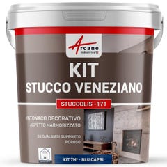 stuc venitien enduit stucco spatulable décoratif - KIT STUCCOLIS Bleu Capri - kit jusqu'à 7 m² - ARCANE INDUSTRIES 1