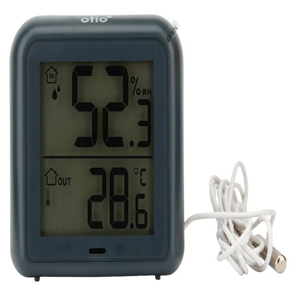 Thermomètre - hygromètre intérieur gris anthracite - Otio ❘ Bricoman