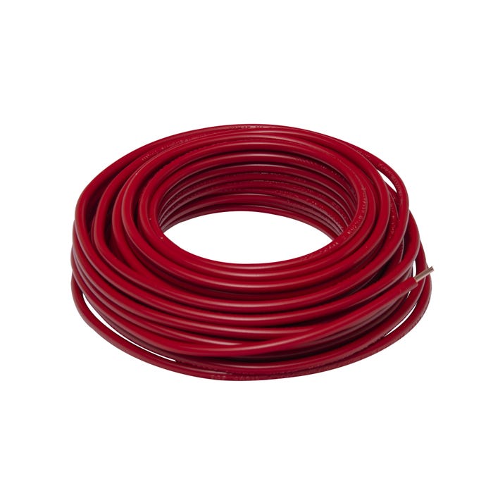 Fil d'alimentation électrique HO7V-U 2,5mm² Rouge - 10m - Zenitech 0