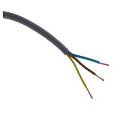 Câble d'alimentation électrique HO5VV-F 3G2,5 Gris - 10m - Zenitech 0
