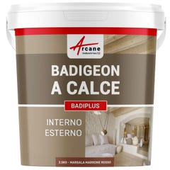 Badigeon à la chaux intérieur extérieur - BADIPLUS - 2.5 kg (jusqu'à 12.5 m²) - Marsala Brun Rouge - ARCANE INDUSTRIES 1
