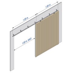 Système coulissant SLID'UP 2000 pour 1 porte extérieure 50 mm max - rails 2 x 1,95 m acier galvanisé - 60 kg 2