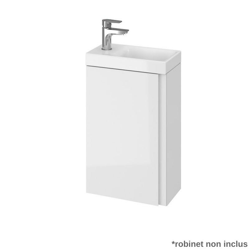 Meuble lave-mains 40x22 cm - Gain de place - Blanc Brillant 2