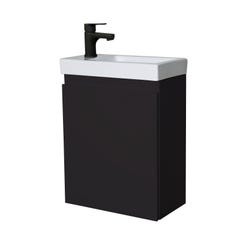 Meuble lave-mains LISA noir + robinet noir 2