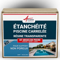 Résine d'étanchéité pour piscine carrelée - KIT ARCACLEAR PISCINE - 25 m², support non poreux - Transparent - ARCANE INDUSTRIES 5