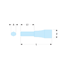 FACOM - JT - Douilles tournevis 3/8" pour vis 6 pans creux métriques - JT.8 1