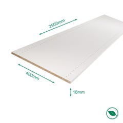 Tablette mélaminé blanc prépercée 2500 x 400 x 18 mm PEFC 70% 2