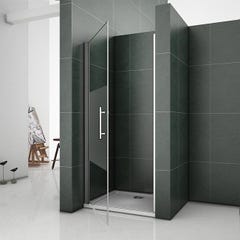 Aica Porte De Douche Pivotante 70x185cm En Niche En Verre Bande Central Dépoli Anticalcaire 1