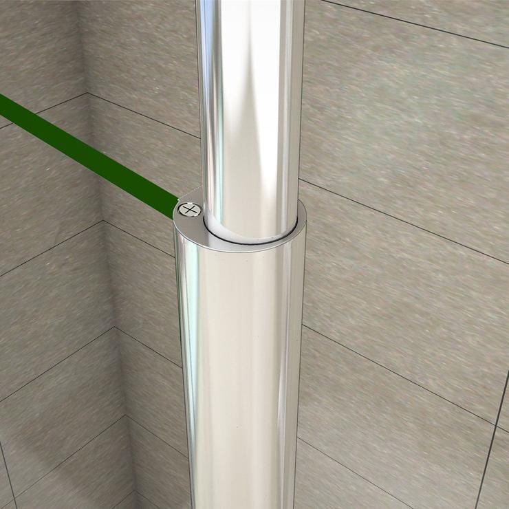 Aica Barre De Stabilisation Au Plafond Extensible 203-320cm, Barre De Fixation Cylindrique Avec La Finition Chromée 2