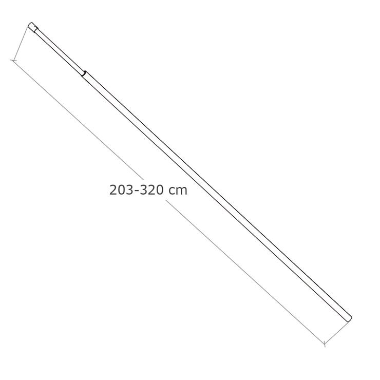 Aica Barre De Stabilisation Au Plafond Extensible 203-320cm, Barre De Fixation Cylindrique Avec La Finition Chromée 4