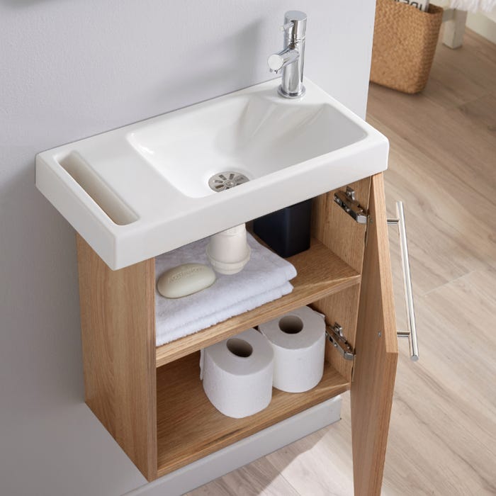 Ensemble lave mains oak bordolino avec lave mains porte serviette et mitigeur 1