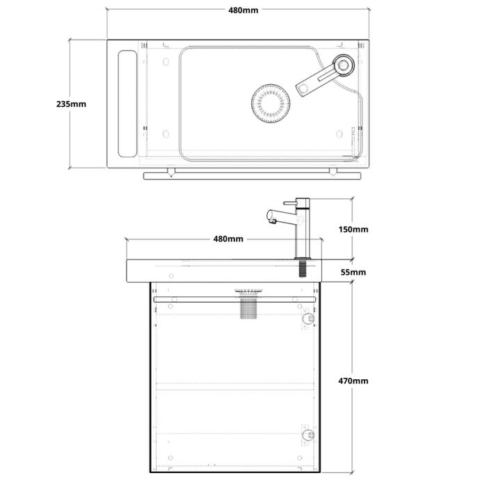 Ensemble lave mains oak bordolino avec lave mains porte serviette et mitigeur 2