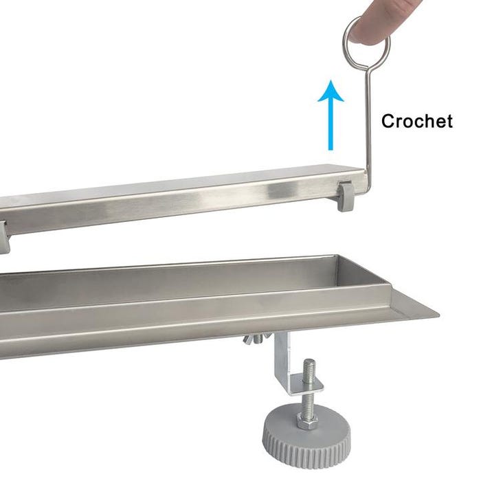 Océan Caniveau de douche italienne 60 cm en acier inoxydable 2 en 1 à carreler Siphon 360° 2