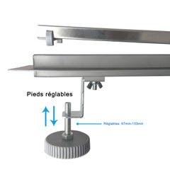 Océan Caniveau de douche italienne 60 cm en acier inoxydable 2 en 1 à carreler Siphon 360° 1