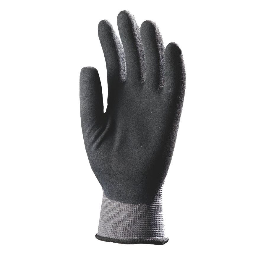 Gant tricot EUROICE EUROTECHNIQUE thermiques nylon double bouclettes enduit PVC noir/gris T10 - COVERGUARD - 6630 2