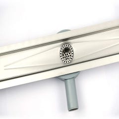 Aica Caniveau de douche italienne 60 cm en acier inoxydable 2 en 1 à carreler Siphon 360° 2