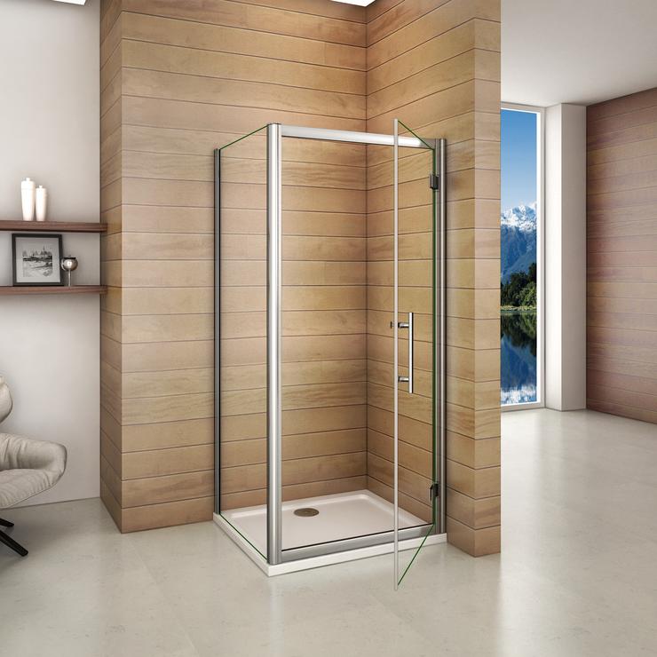Aica cabine de douche pivotante 90x70cm avec paroi de douche en verre sécurit clair hauteur 185cm 1