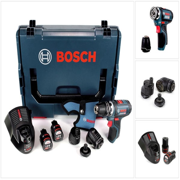 Bosch GSR 12V-15 FC Professional FlexiClick Perceuse-visseuse sans fil avec  Boîtier L-Boxx + 1x Batterie 2 Ah + Chargeur rapide ❘ Bricoman