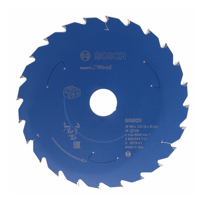Bosch Lame de scie circulaire Expert for Wood 190 x 1,0 x 30 mm - 24 dents pour bois ( 2608644513 ) 0