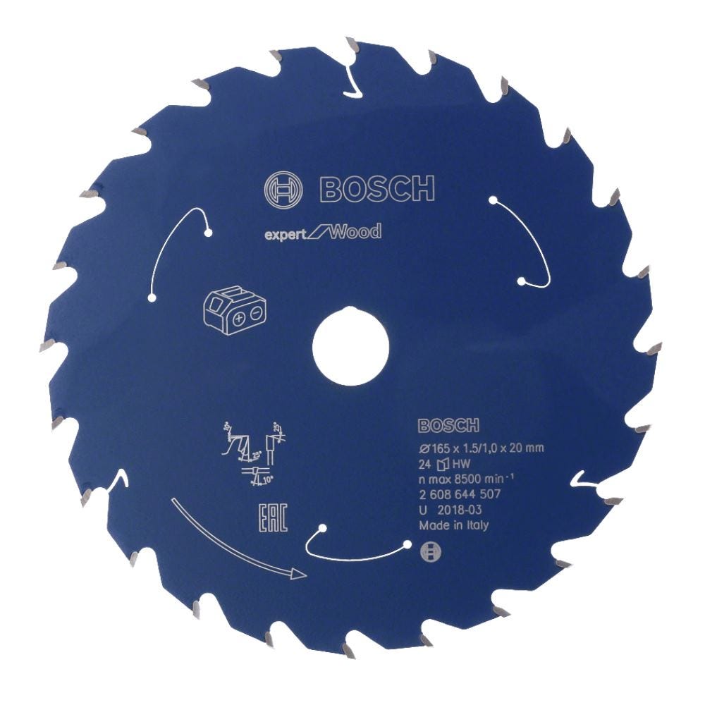 Bosch Lame de scie circulaire Expert for Wood 190 x 1,0 x 30 mm - 24 dents pour bois ( 2608644513 ) 5