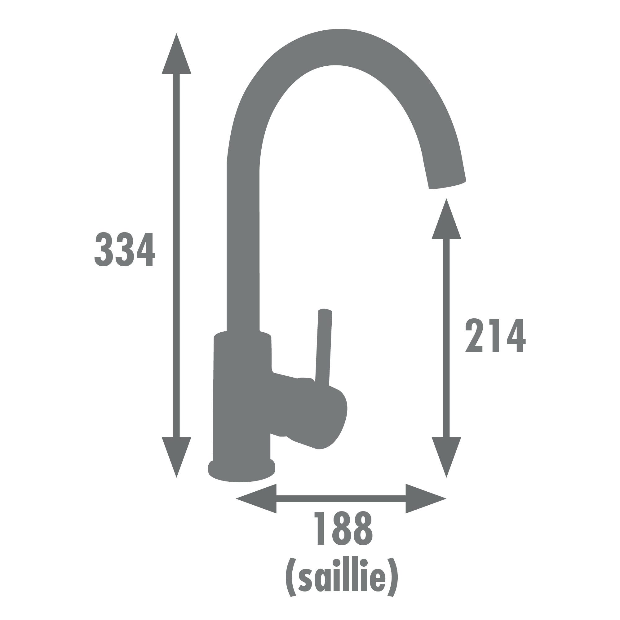 ROUSSEAU Robinet mitigeur de cuisine Køben - Sans douchette - Gris inox 1