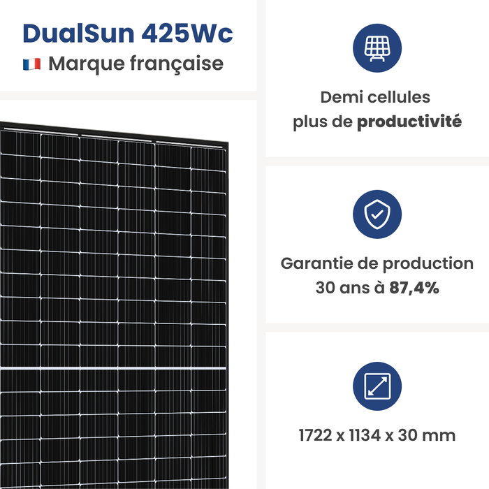 KIT SOLAIRE AUTOCONSOMMATION FRANÇAIS 1700W - MICRO ONDULEUR APS - SANS FIXATIONS 1