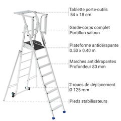 Pirl pliant avec stabilisateurs latéraux et portillon - Hauteur plateforme 1.75m - PIRL7SD-PS 3