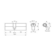 Cylindre de Serrure 30 x 90 mm 3 clés 16375 Thirard 1