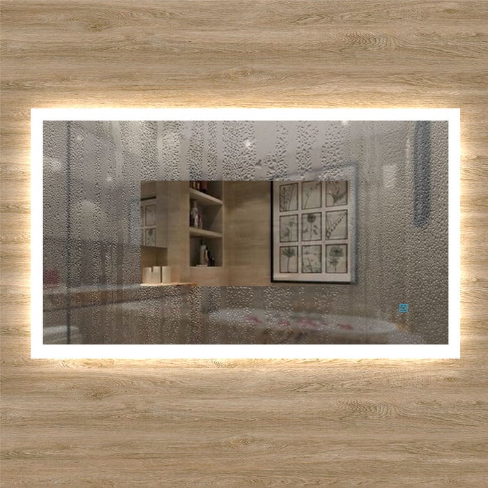 100cmx60cm Miroir de salle de bain avec LED intégrée, Miroir anti-buée 1