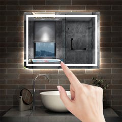 80cm*60cm Miroir de salle de bain avec LED intégrée et anti-buée 2