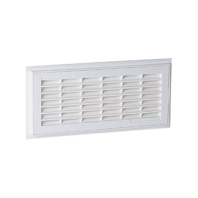 Grille rectangulaire blanche RAL 9010 - 200 x 100 mm
