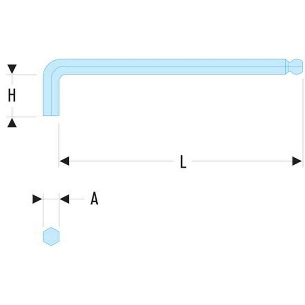 83SH - Clés mâles longues en pouces - à tête sphérique Facom 83SH.1/8 3