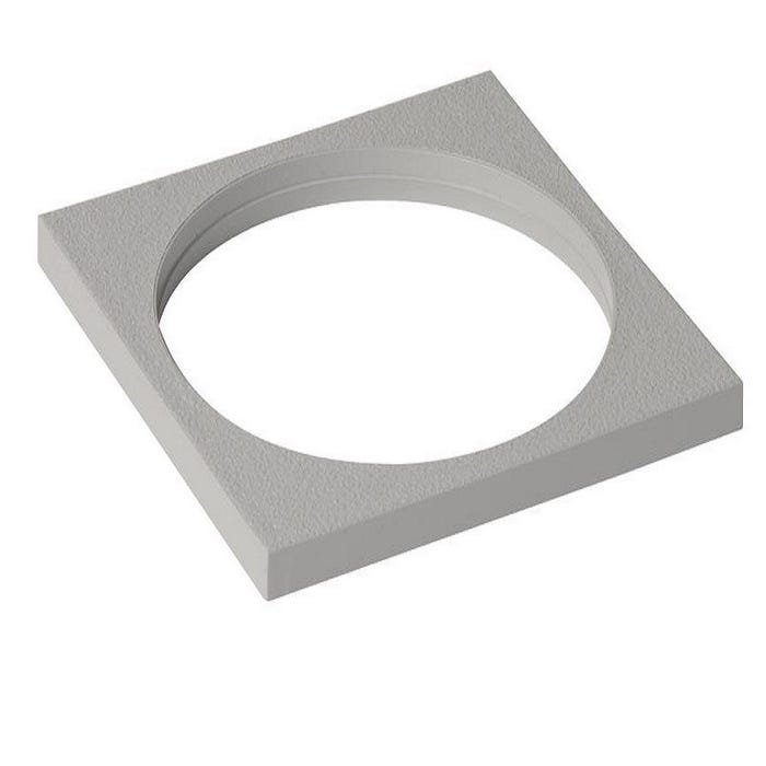 Platine carrée pour siphonnette Ø 50mm Nicoll - 150x150mm - PVC - Gris 0